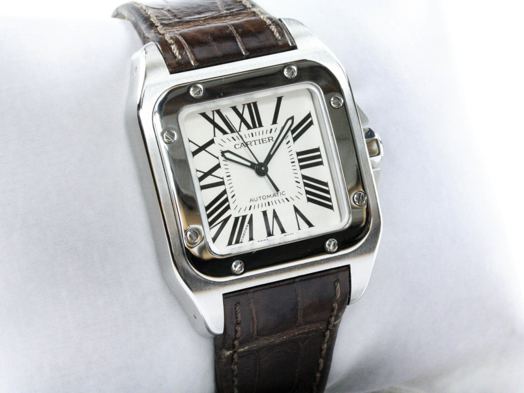 W20106X8_Cartier_Santos_100_Automatic_33mm_Stahl_Leder_FSet_2007_6-scaled