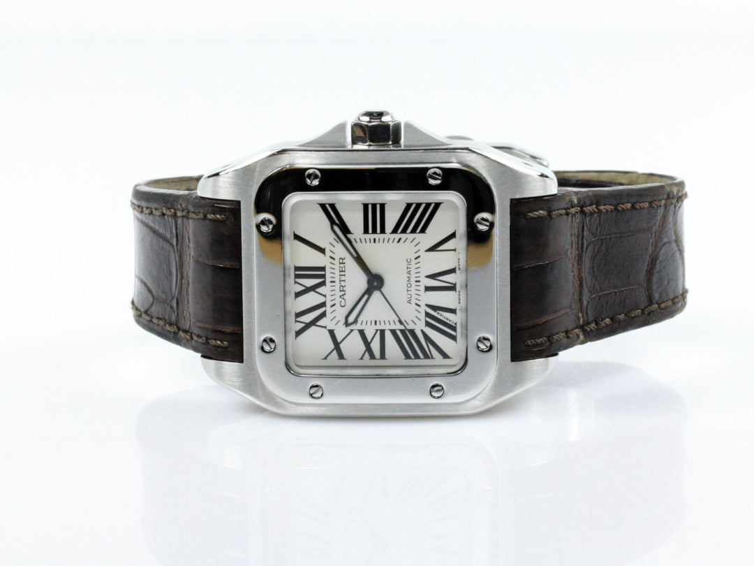W20106X8_Cartier_Santos_100_Automatic_33mm_Stahl_Leder_FSet_2007_8-scaled