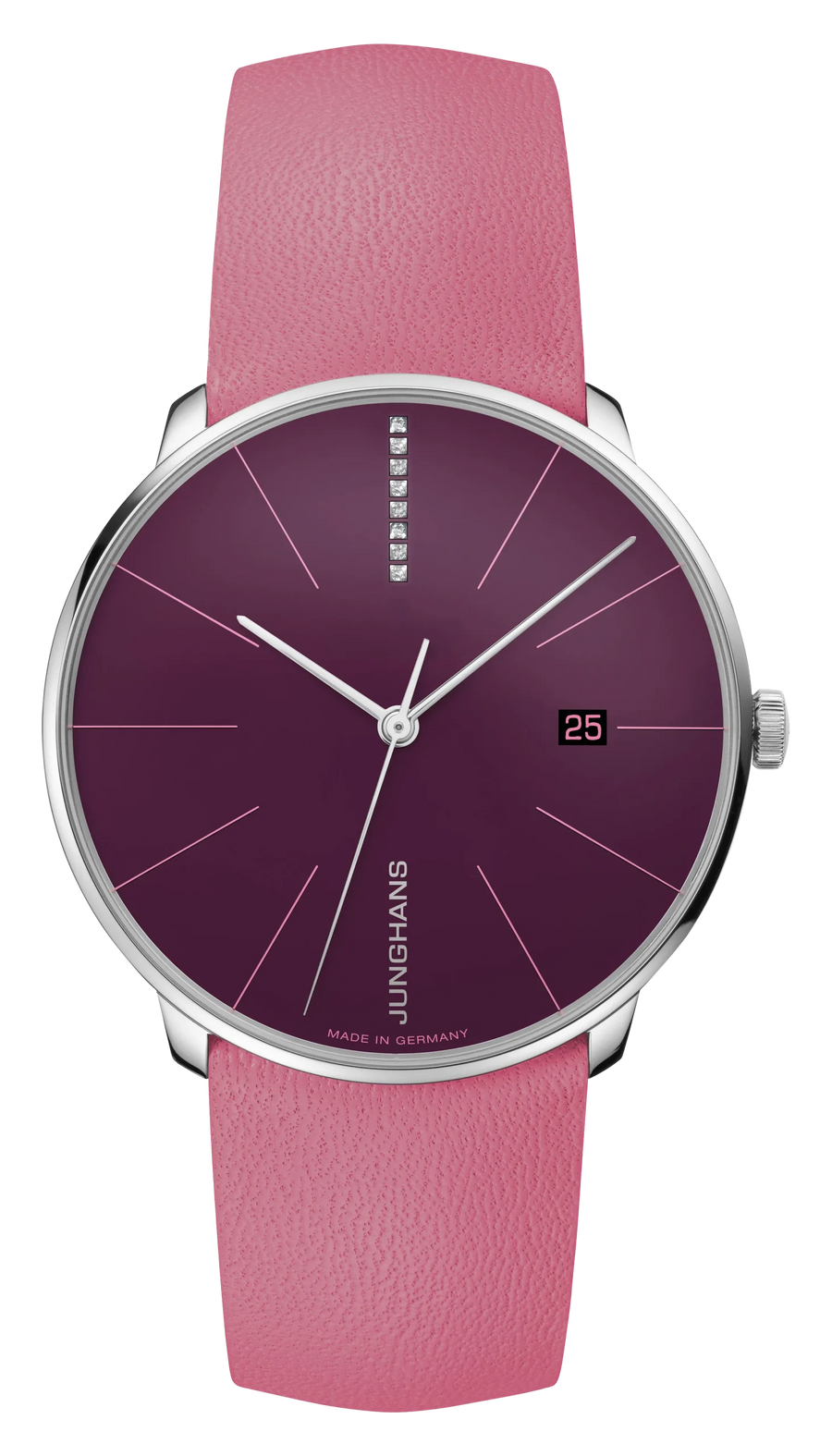 Junghans Meister fein Automatic 39,5mm 27/4358.00 - Zifferblatt Lila, Armband Leder