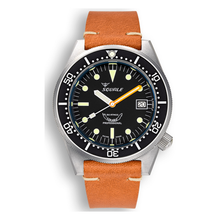 Squale 1521 Black Blasted Lederband 1521BKBL.PC – Taucheruhr Edelstahl 42 mm, Zifferblatt Schwarz, Lederband