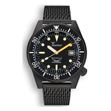 Squale 1521 DLC Milanaise-Armband 1521DLCBK.MEPVD20 – Taucheruhr Edelstahl 42 mm, Zifferblatt Schwarz, Milanaise-Armband