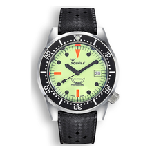 Squale 1521 Full Luminous Kautschukband 1521FULL.HT – Taucheruhr Edelstahl 42 mm, Zifferblatt Weiß, Kautschukband