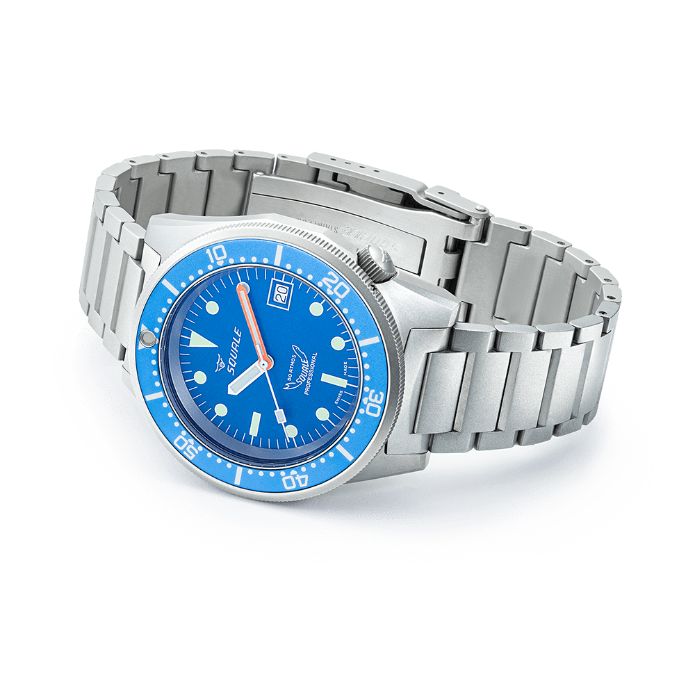 Squale 1521 Blue Blasted Edelstahlband 1521BLUEBL.SQ20S – Seitenansicht