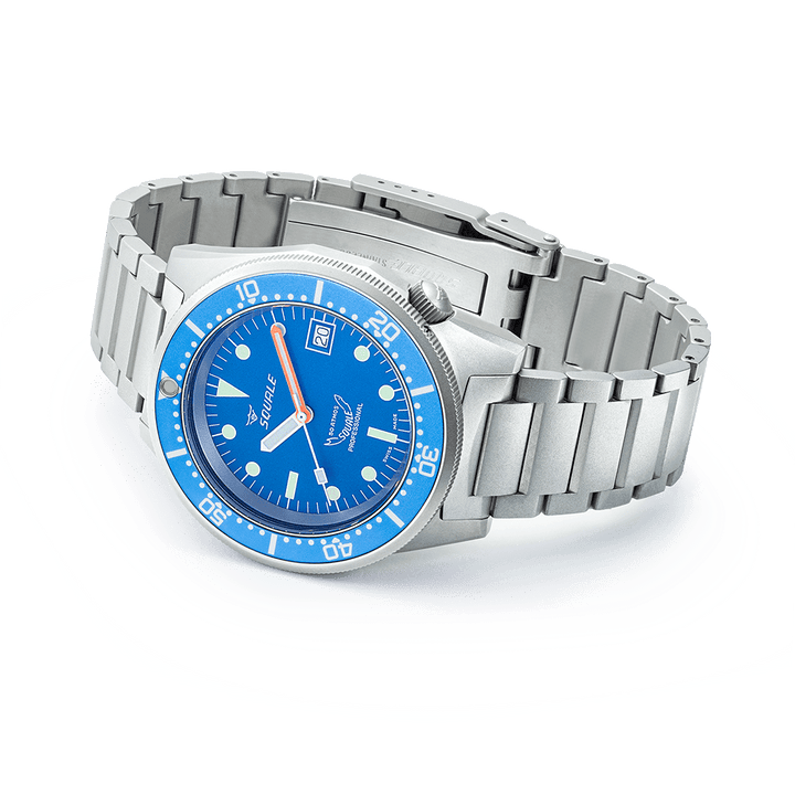 Squale 1521 Blue Blasted Edelstahlband 1521BLUEBL.SQ20S – Seitenansicht