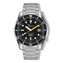 Squale 1521 Classic Edelstahlband 1521CL.SQ20B – Taucheruhr Edelstahl 42 mm, Zifferblatt Schwarz, Edelstahlband