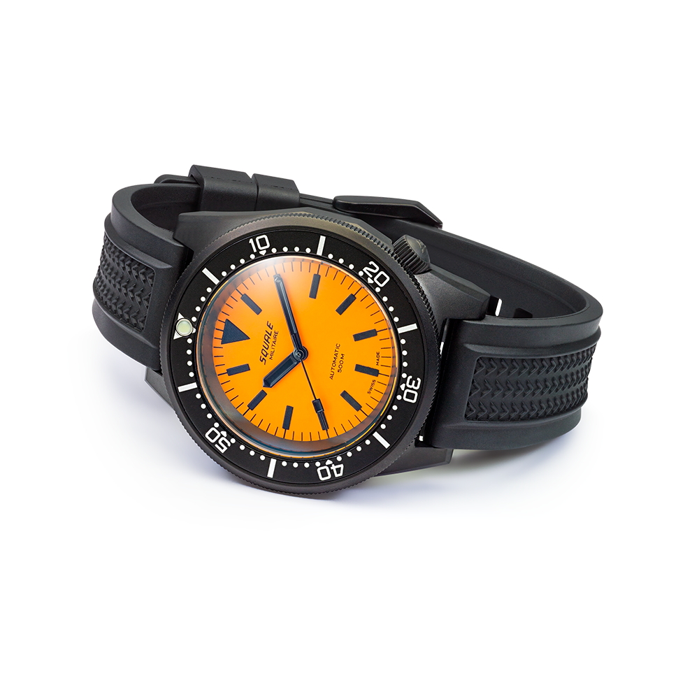 Squale 1521 Full Luminous Orange Militaire Kautschukband 1521DLCFOR.VO – Ansicht 3