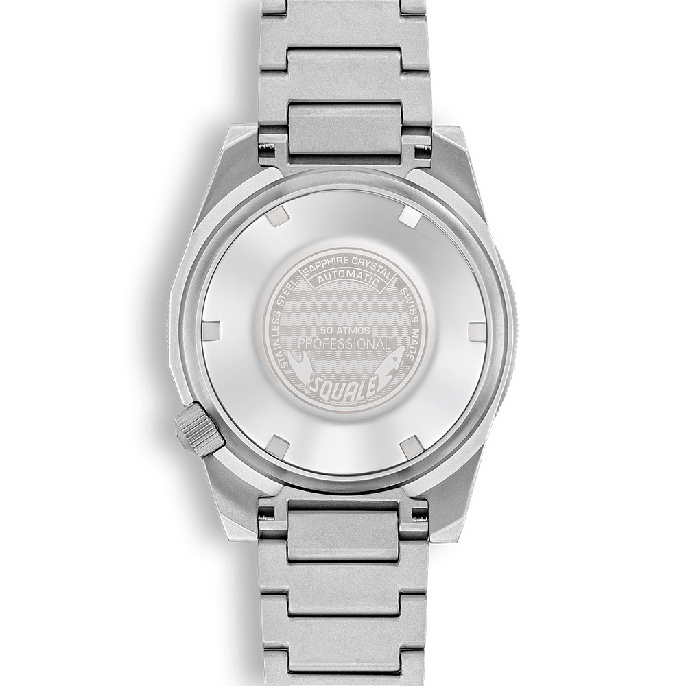 Squale 1521 Militaire Blasted Edelstahlband 1521MILBL.SQ20S – Gehäuseboden