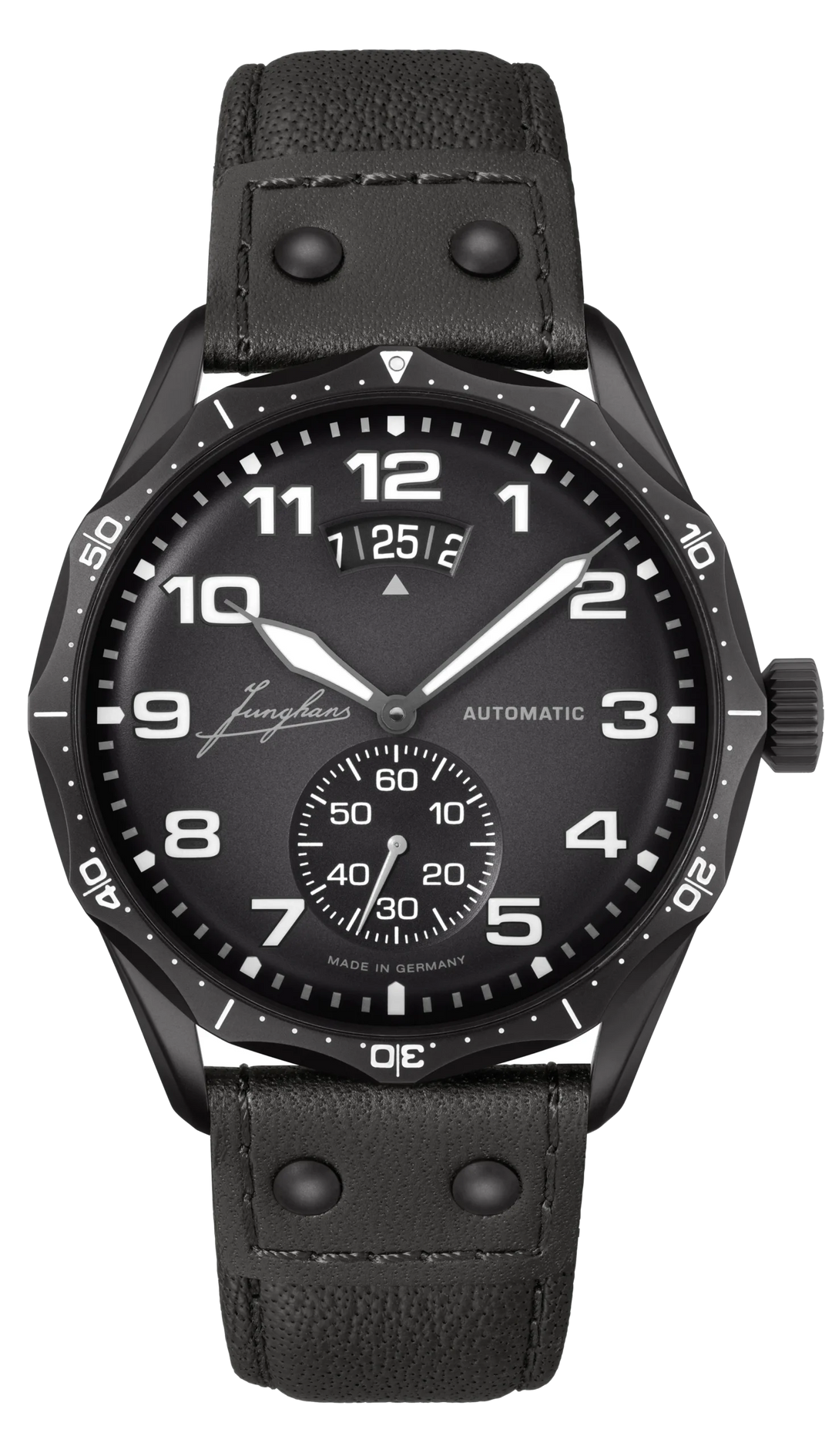 Junghans Pilot Automatic 43,3mm 27/4491.00 - Zifferblatt Dunkelgrau, Armband Leder