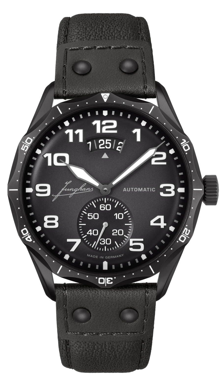 Junghans Pilot Automatic 43,3mm 27/4491.00 - Zifferblatt Dunkelgrau, Armband Leder
