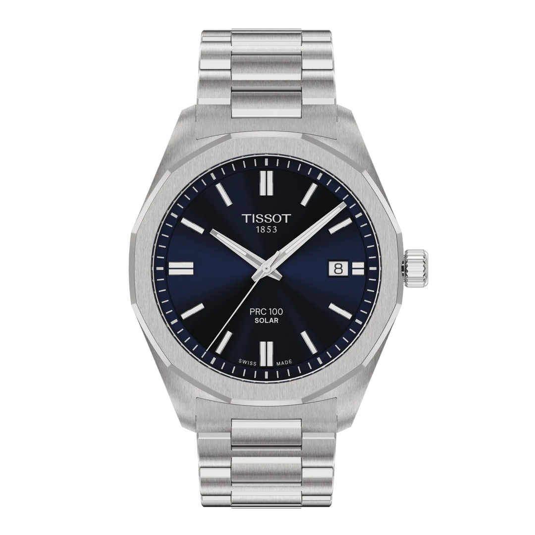 Tissot PRC 100 Solar 39mm T151.422.11.041.00 - Zifferblatt Blau, Armband Stahl
