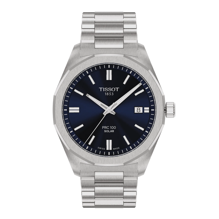 Tissot PRC 100 Solar 39mm T151.422.11.041.00 - Zifferblatt Blau, Armband Stahl