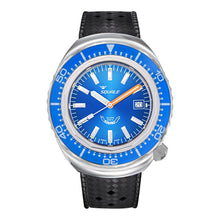 Squale 2002 Blue – Profi-Taucheruhr Edelstahl 44 mm mit blauem Zifferblatt und Kautschukarmband