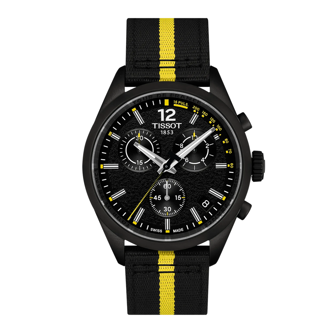 Tissot PR 100 Tour de France 2026 40mm T150.417.37.057.00 - Zifferblatt Schwarz, Armband Textil