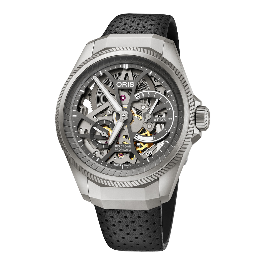 Oris ProPilot X Calibre 115 44mm 01 115 7759 7153 – Zifferblatt Grau, Armband Leder