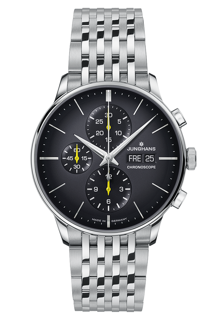 Junghans Meister Chronoscope 40,7mm 27/4429.46 - Zifferblatt Grau, Armband Stahl