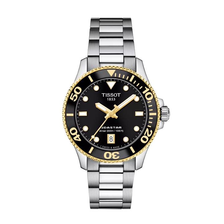 Tissot Seastar 1000 36mm T120.210.21.051.00 - Zifferblatt Schwarz, Armband Stahl