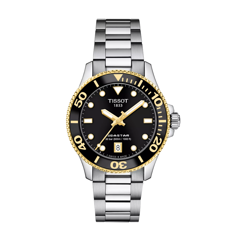 Tissot Seastar 1000 36mm T120.210.21.051.00 - Zifferblatt Schwarz, Armband Stahl
