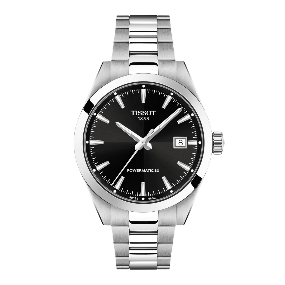 Tissot Gentleman 38mm T165.807.11.051.00 - Zifferblatt Schwarz, Armband Stahl