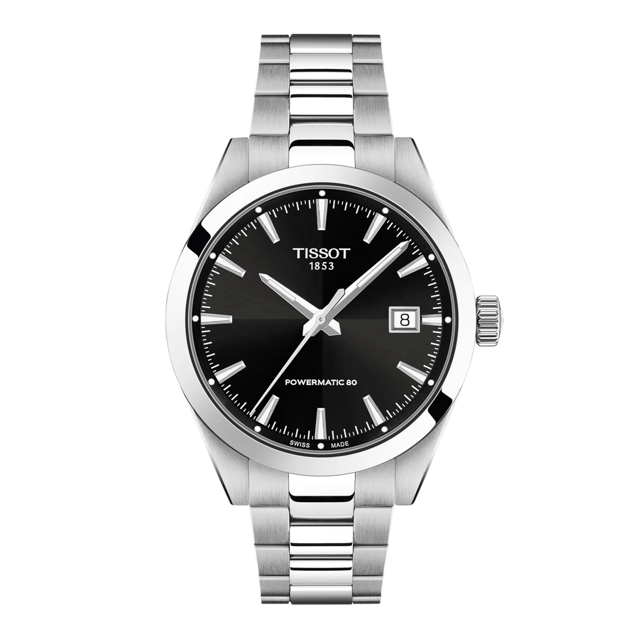Tissot Gentleman 38mm T165.807.11.051.00 - Zifferblatt Schwarz, Armband Stahl