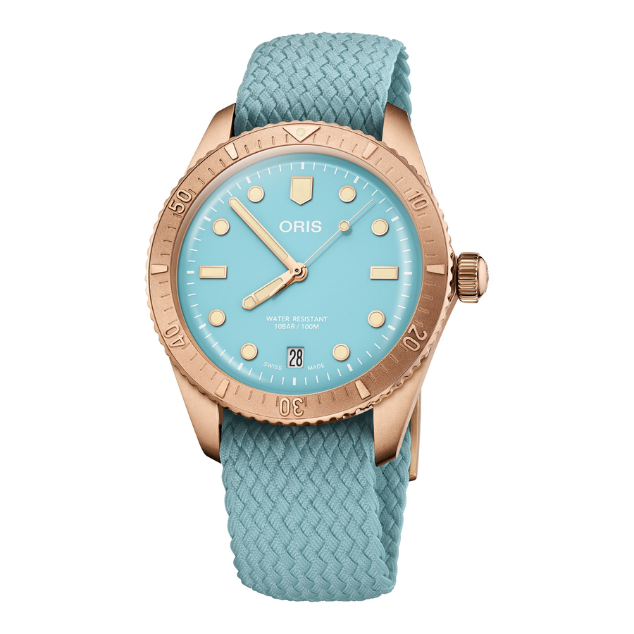 Oris Divers Sixty-Five Cotton Candy 38mm 01 733 7771 3155 – Zifferblatt Blau, Armband Textil