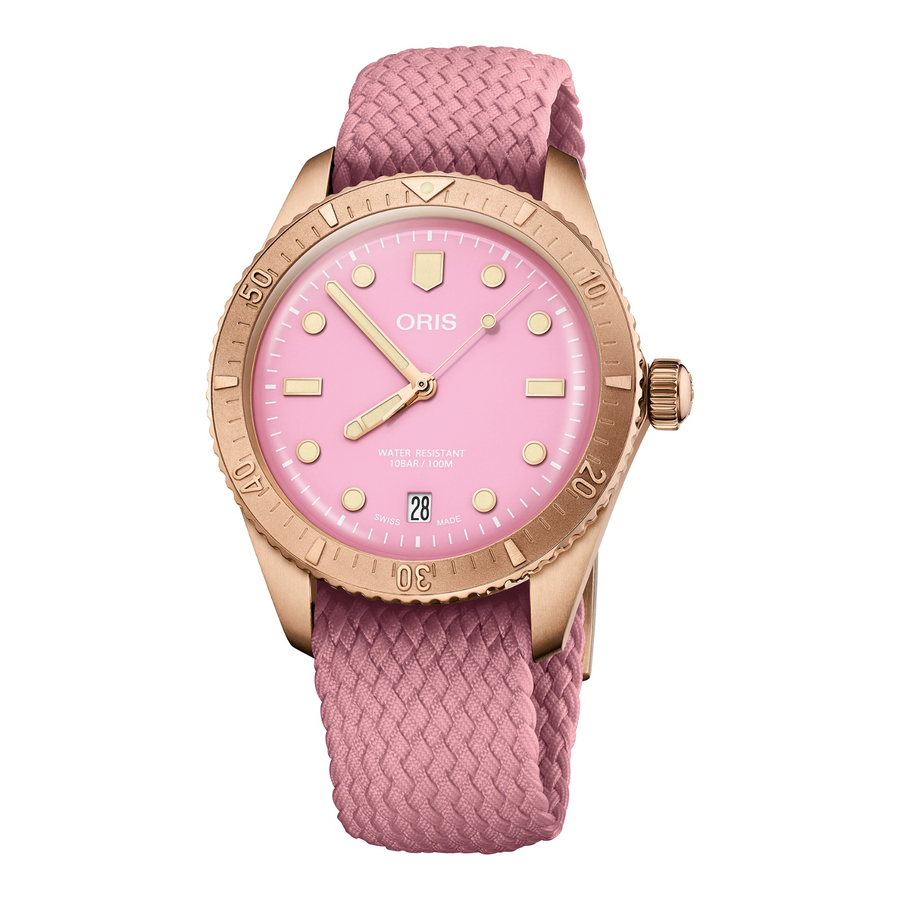 Oris Divers Sixty-Five Cotton Candy 38mm 01 733 7771 3158 – Zifferblatt Rosa, Armband Textil