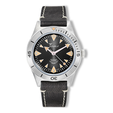 Squale Super Squale Big Arrows Black Lederband SUPERSSABK.PN – Taucheruhr Edelstahl 38 mm, Zifferblatt Schwarz, Lederband