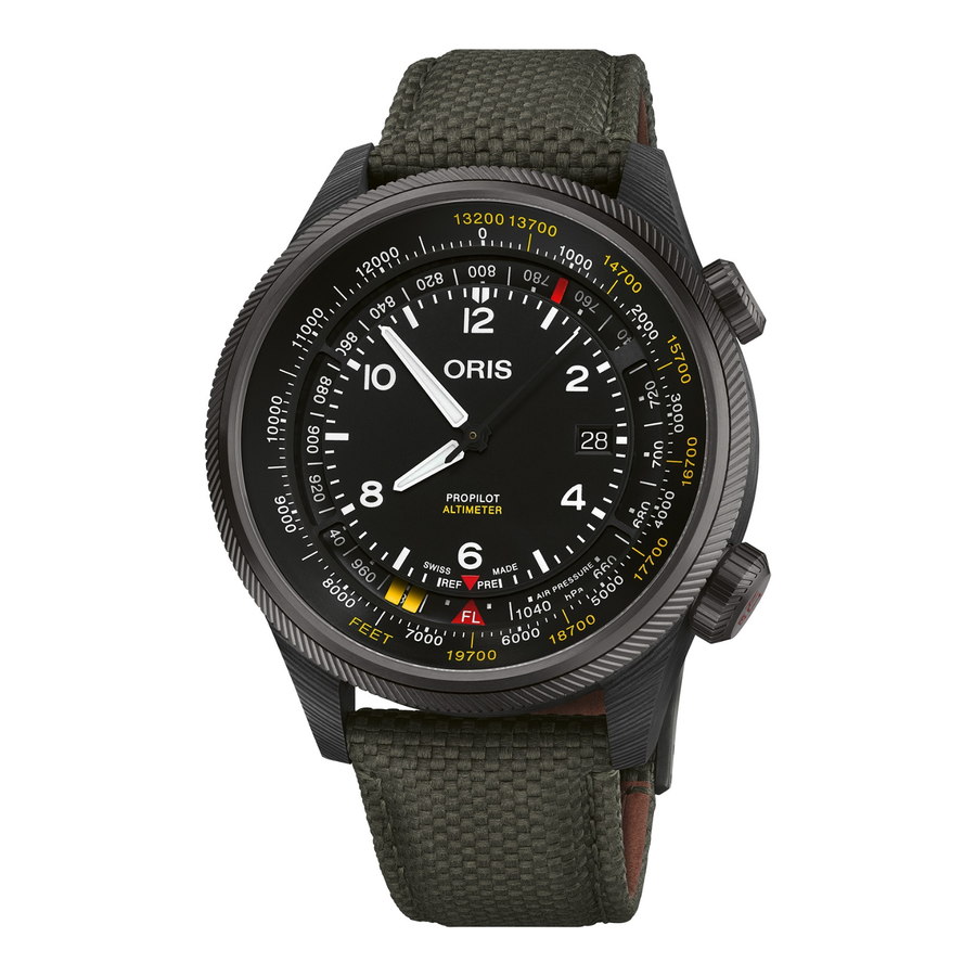 Oris ProPilot Altimeter Fuß-Skala 47mm 01 793 7775 8734 – Zifferblatt Schwarz, Armband Textil