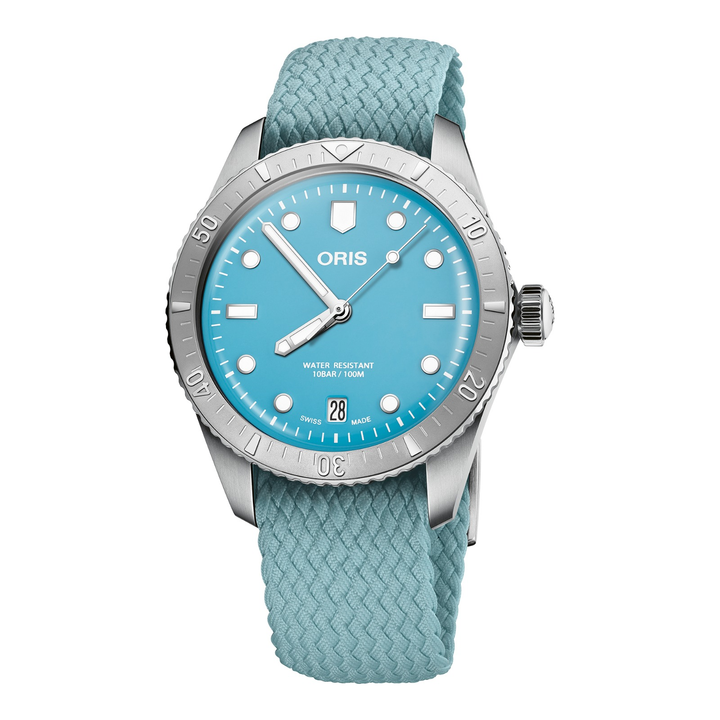 Oris Divers Sixty-Five Cotton Candy 38mm 01 733 7771 4055 – Zifferblatt Blau, Armband Textil