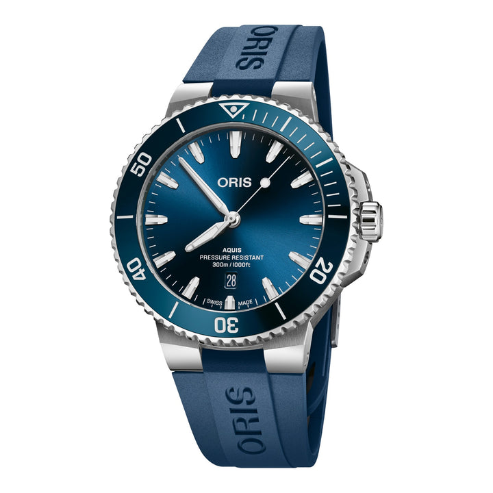 Oris Aquis Date 43,5mm 01 733 7789 4135 – Zifferblatt Blau, Armband Kautschuk
