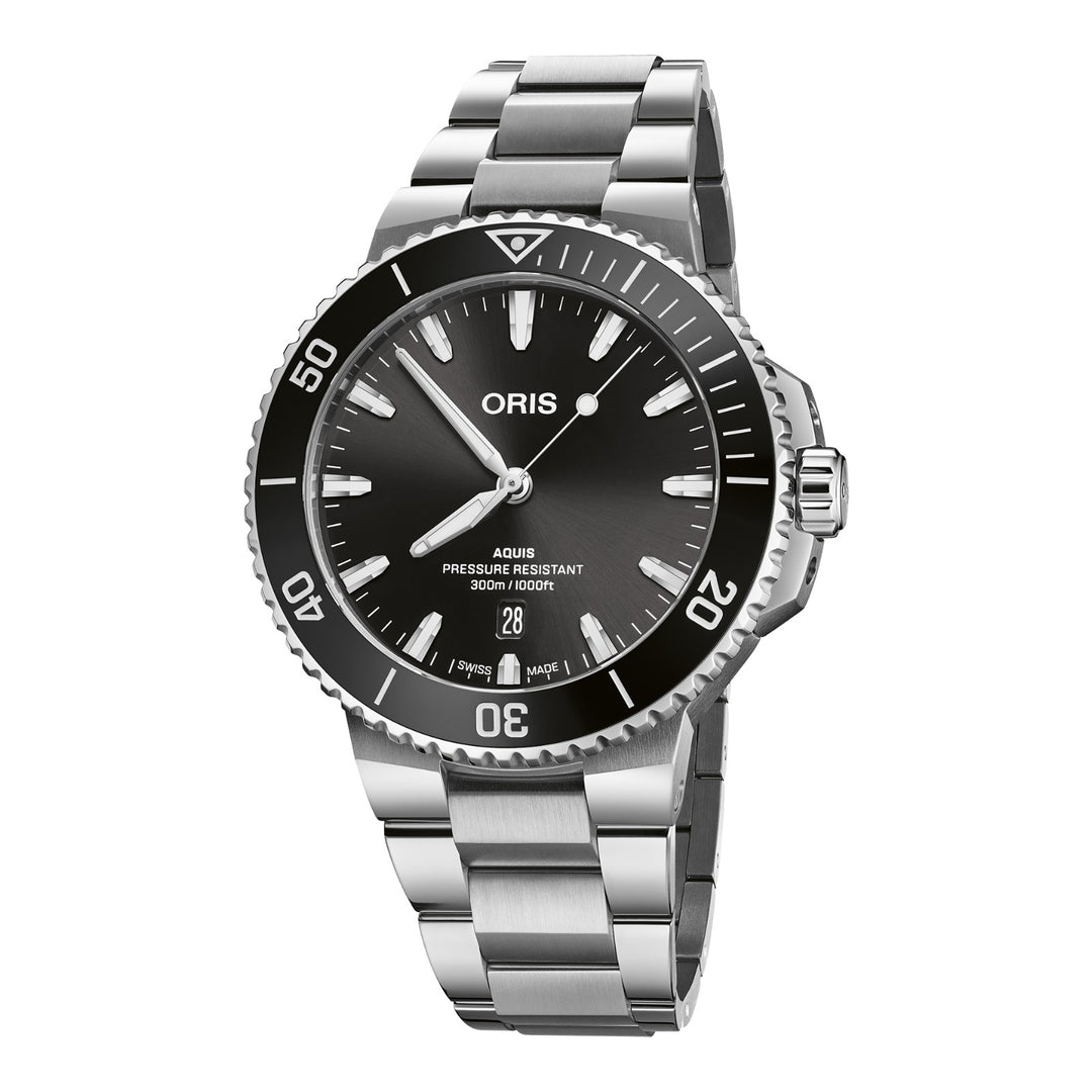 Oris Aquis Date 43,5mm 01 733 7789 4154 – Zifferblatt Schwarz, Armband Stahl