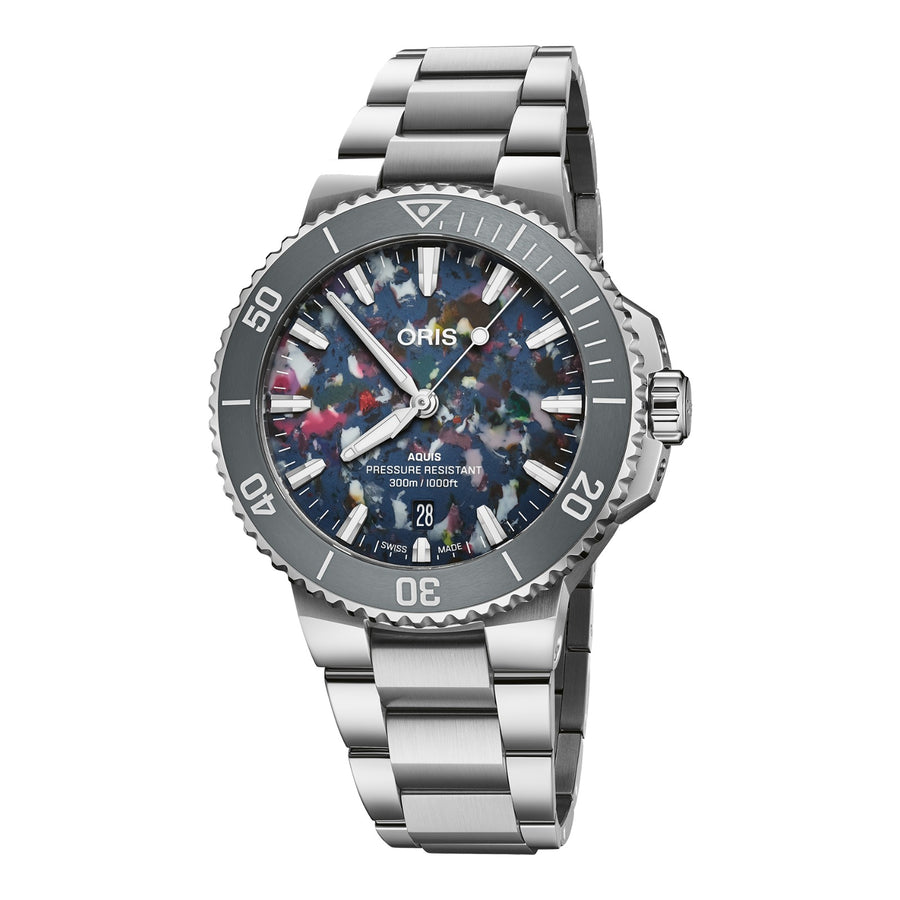 Oris Aquis Date Upcycle 41,5mm 01 733 7787 4150 – Zifferblatt Mehrfarbig, Armband Stahl