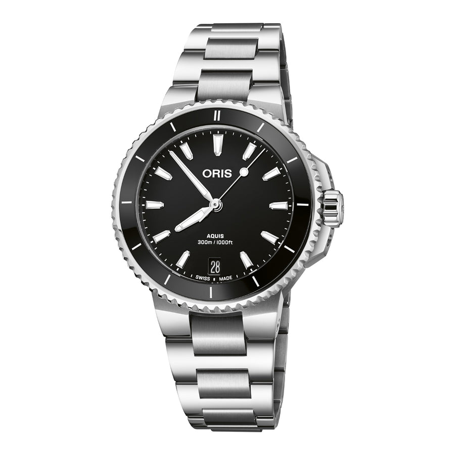 Oris Aquis Date 36,5mm 01 733 7792 4154 – Zifferblatt Schwarz, Armband Stahl