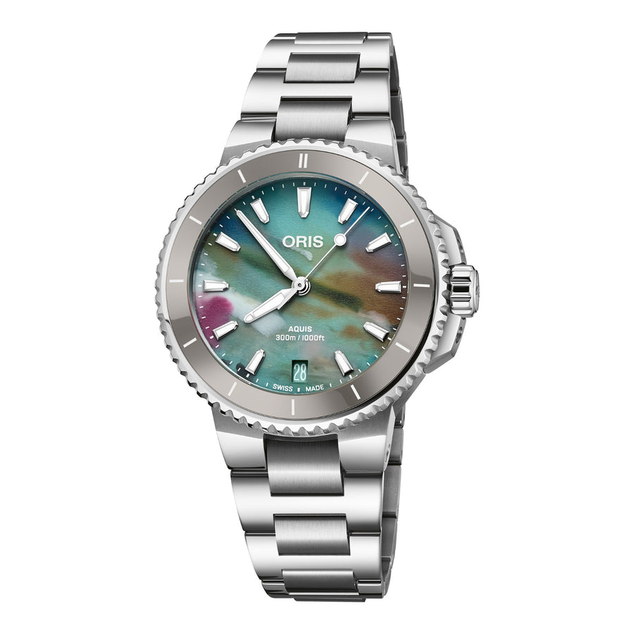 Oris Aquis Date Upcycle 36,5mm 01 733 7792 4150 – Zifferblatt Mehrfarbig, Armband Stahl