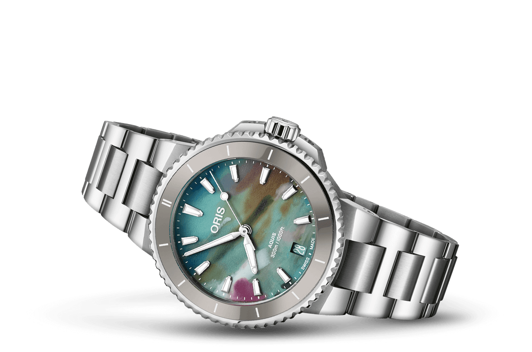 Oris Aquis Date Upcycle 36,5mm 01 733 7792 4150 – Seitenansicht