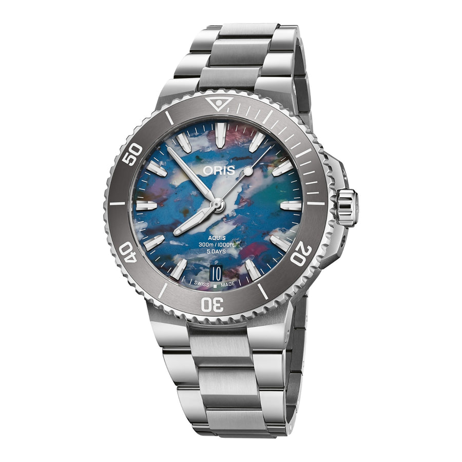 Oris Aquis Date Upcycle Calibre 400 43,5mm 01 400 7790 4150 – Zifferblatt Mehrfarbig, Armband Stahl