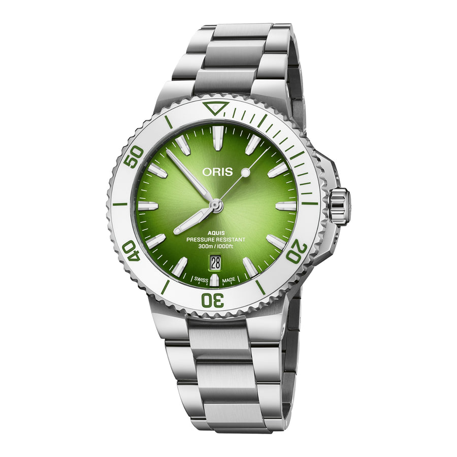 Oris Aquis Date Taste of Summer 41,5mm 01 733 7787 4137 – Zifferblatt Grün, Armband Stahl