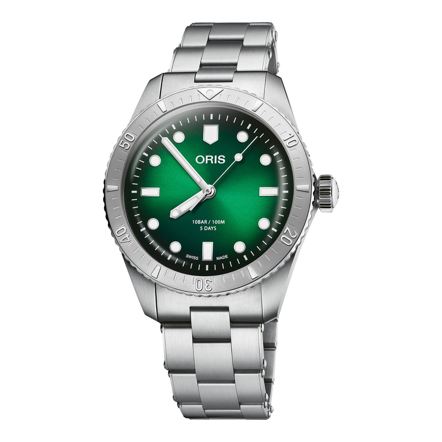Oris Divers Sixty-Five Calibre 400 38mm 01 400 7774 4057 – Zifferblatt Grün, Armband Stahl