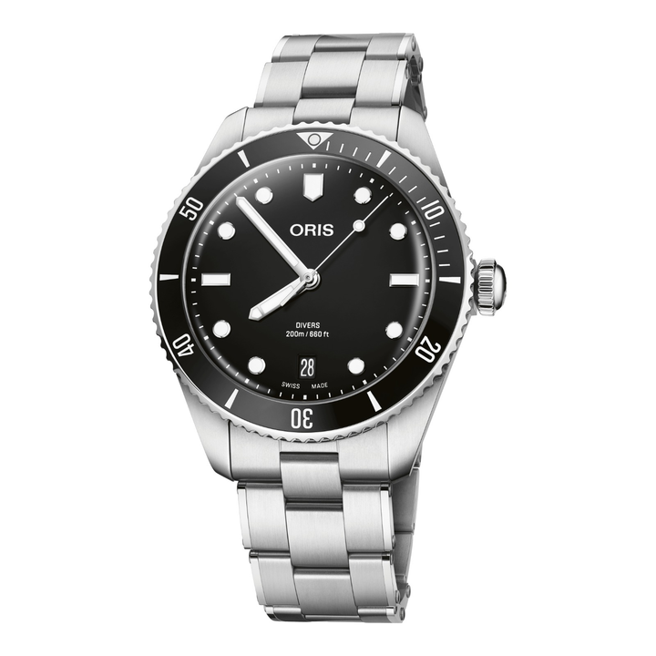 Oris Divers Date 39mm 01 733 7795 4054 – Zifferblatt Schwarz, Armband Stahl