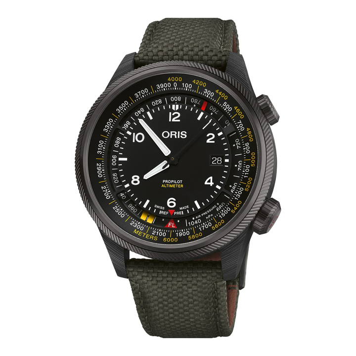 Oris ProPilot Altimeter Meter-Skala 47mm 01 793 7775 8764 – Zifferblatt Schwarz, Armband Textil