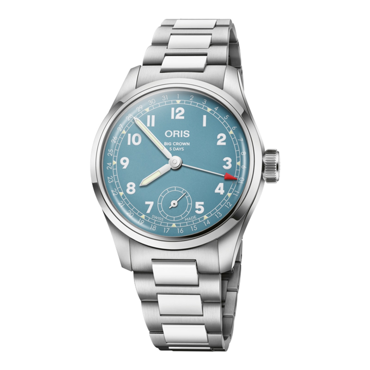 Oris Big Crown Pointer Date Calibre 473 38mm 01 473 7786 4065 – Zifferblatt Blau, Armband Stahl