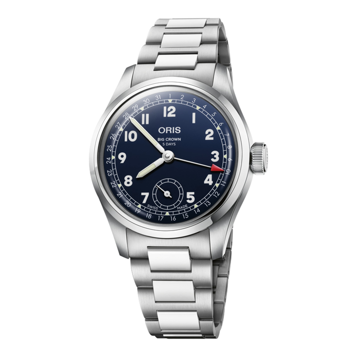 Oris Big Crown Pointer Date Calibre 403 38mm 01 403 7776 4065 – Zifferblatt Blau, Armband Stahl