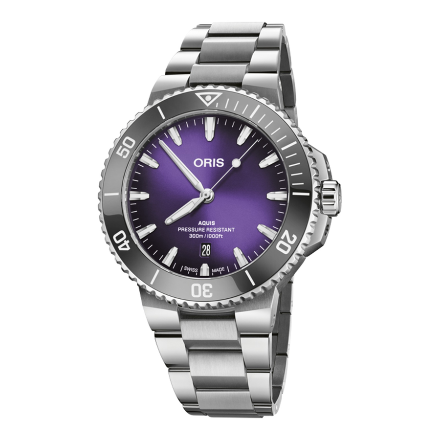 Oris Aquis Date Taste of Summer 43,5mm 01 733 7789 4158 – Zifferblatt Violett, Armband Stahl