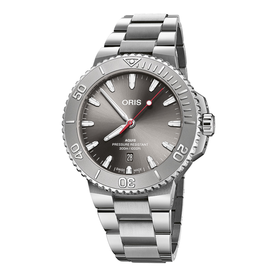Oris Aquis Date Relief 43,5mm 01 733 7789 4153 – Zifferblatt Grau, Armband Stahl