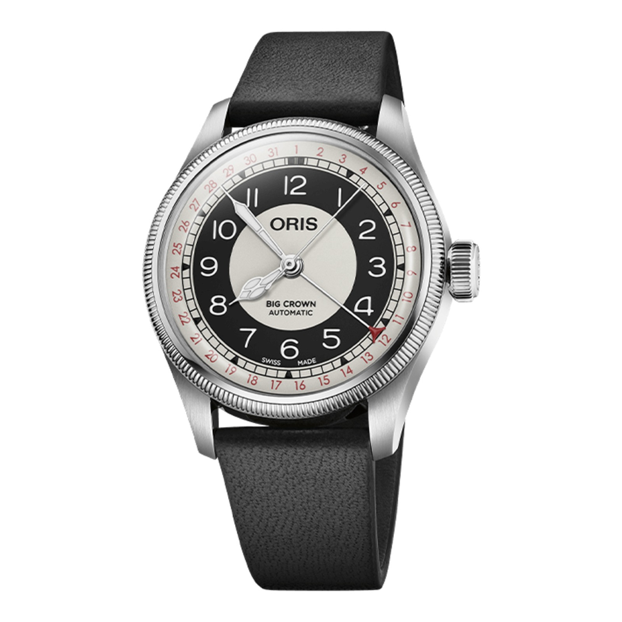 Oris Big Crown Pointer Date Bullseye 38mm 01 754 7779 4061 – Zifferblatt Mehrfarbig, Armband Leder