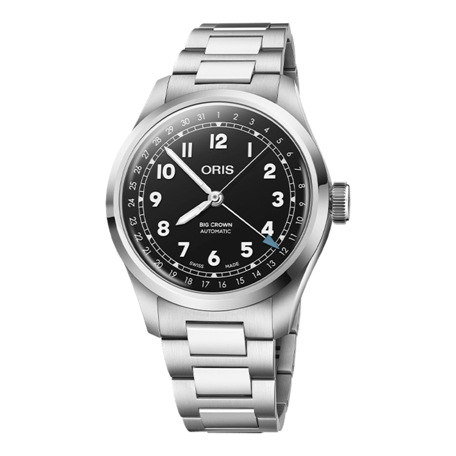Oris Big Crown Pointer Date 40mm 01 754 7798 4064 – Zifferblatt Schwarz, Armband Stahl