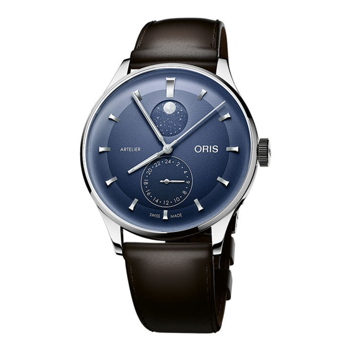 Oris Artelier Complication 39,5mm 01 782 7811 4055 – Zifferblatt Blau, Armband Leder