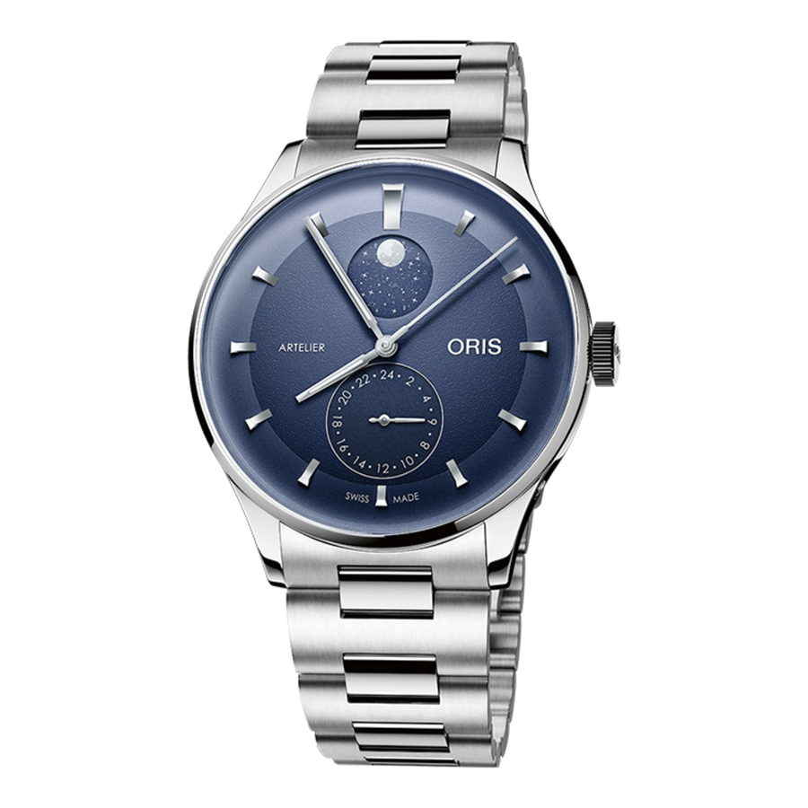 Oris Artelier Complication 39,5mm 01 782 7811 4055 – Zifferblatt Blau, Armband Stahl