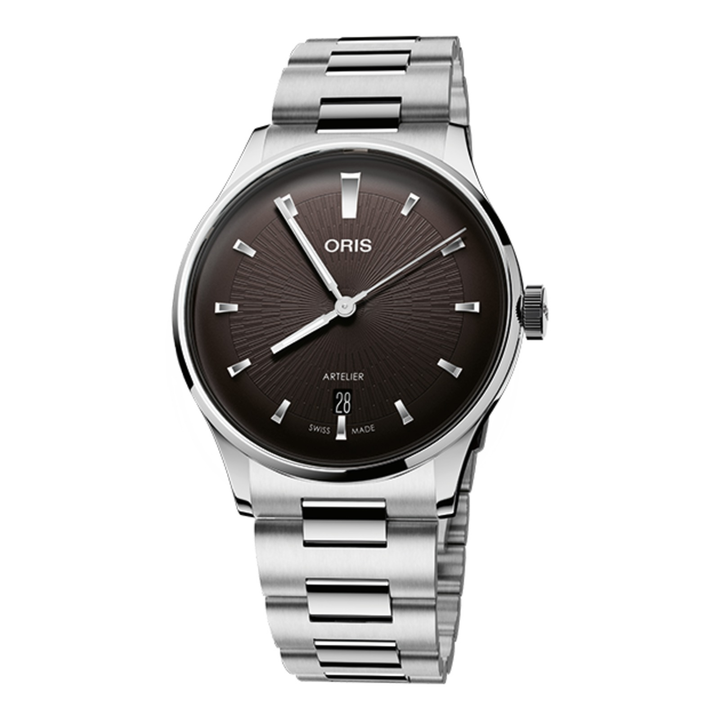 Oris Artelier Date 38mm 01 733 7810 4054 – Zifferblatt Schwarz, Armband Stahl