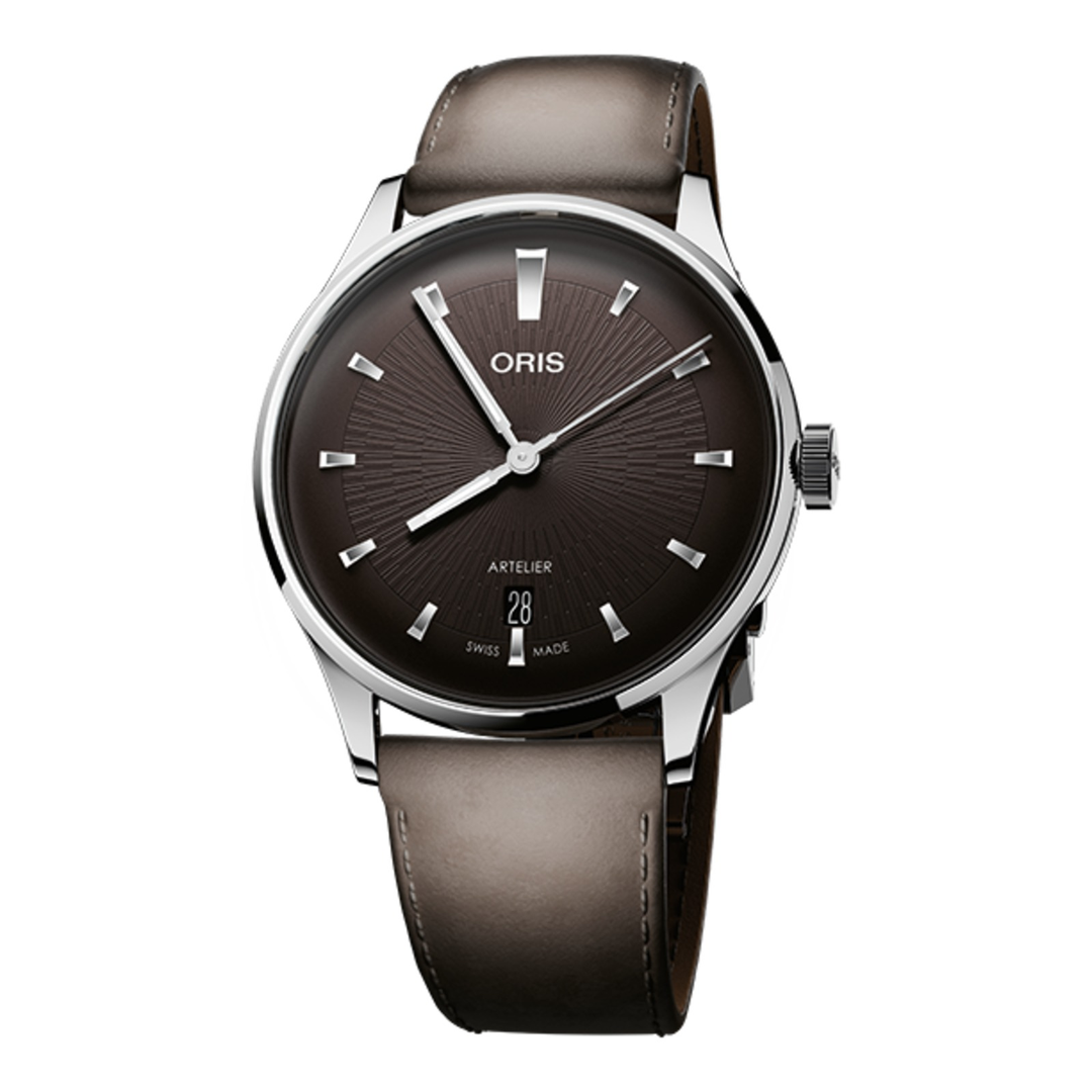 Oris Artelier Date 38mm 01 733 7810 4054 – Zifferblatt Schwarz, Armband Leder