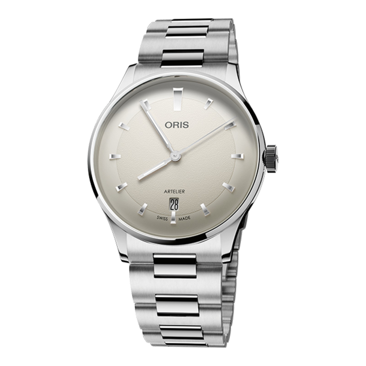 Oris Artelier Date 38mm 01 733 7810 4051 – Zifferblatt Weiß, Armband Stahl